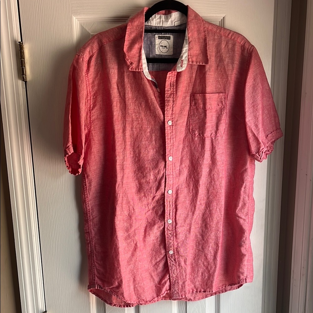 Casual Red Button Down Shirt